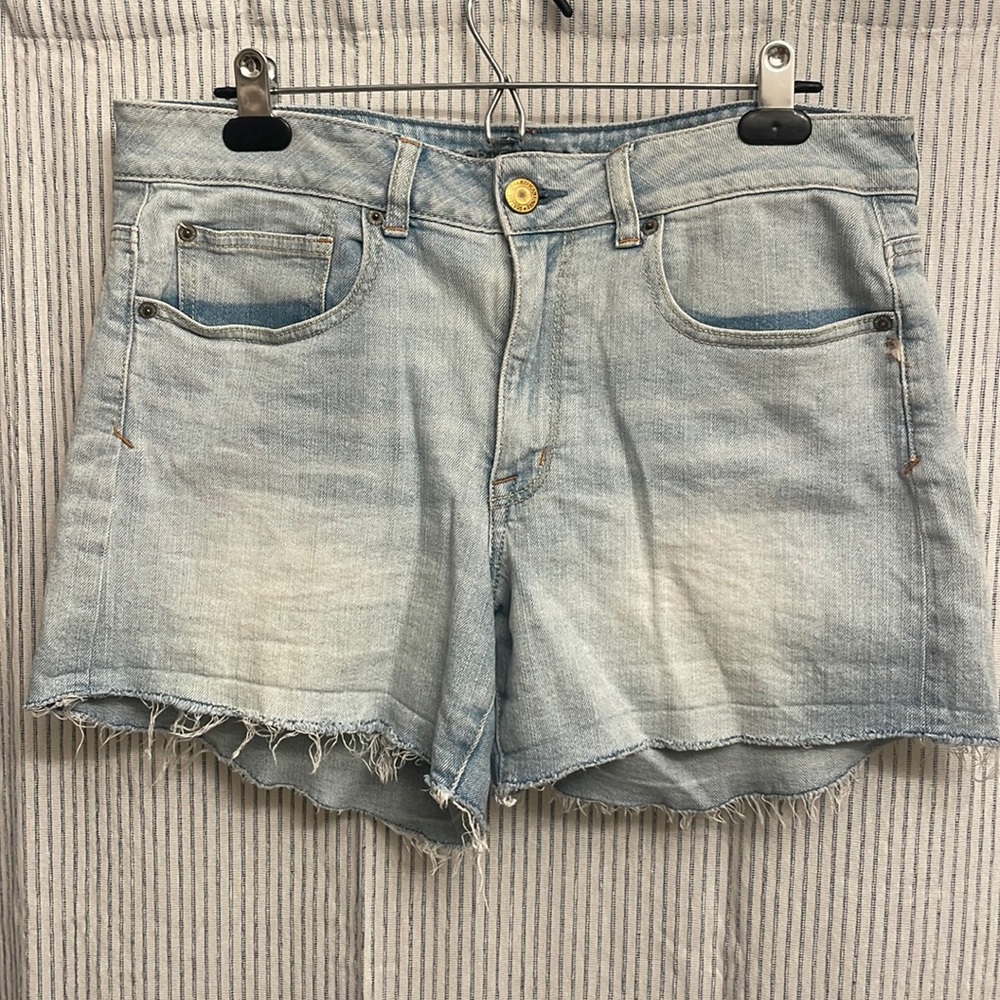 High Rise Denim Cutoff Shorts